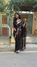 Black Banarasi Raw Silk Saree 32