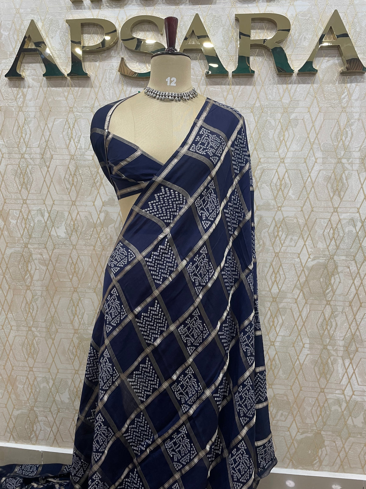 Navy Blue Assam Silk Saree 23