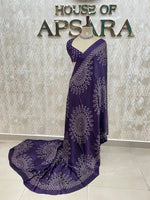 Purple Bandhini Semi Modal Silk Saree 42