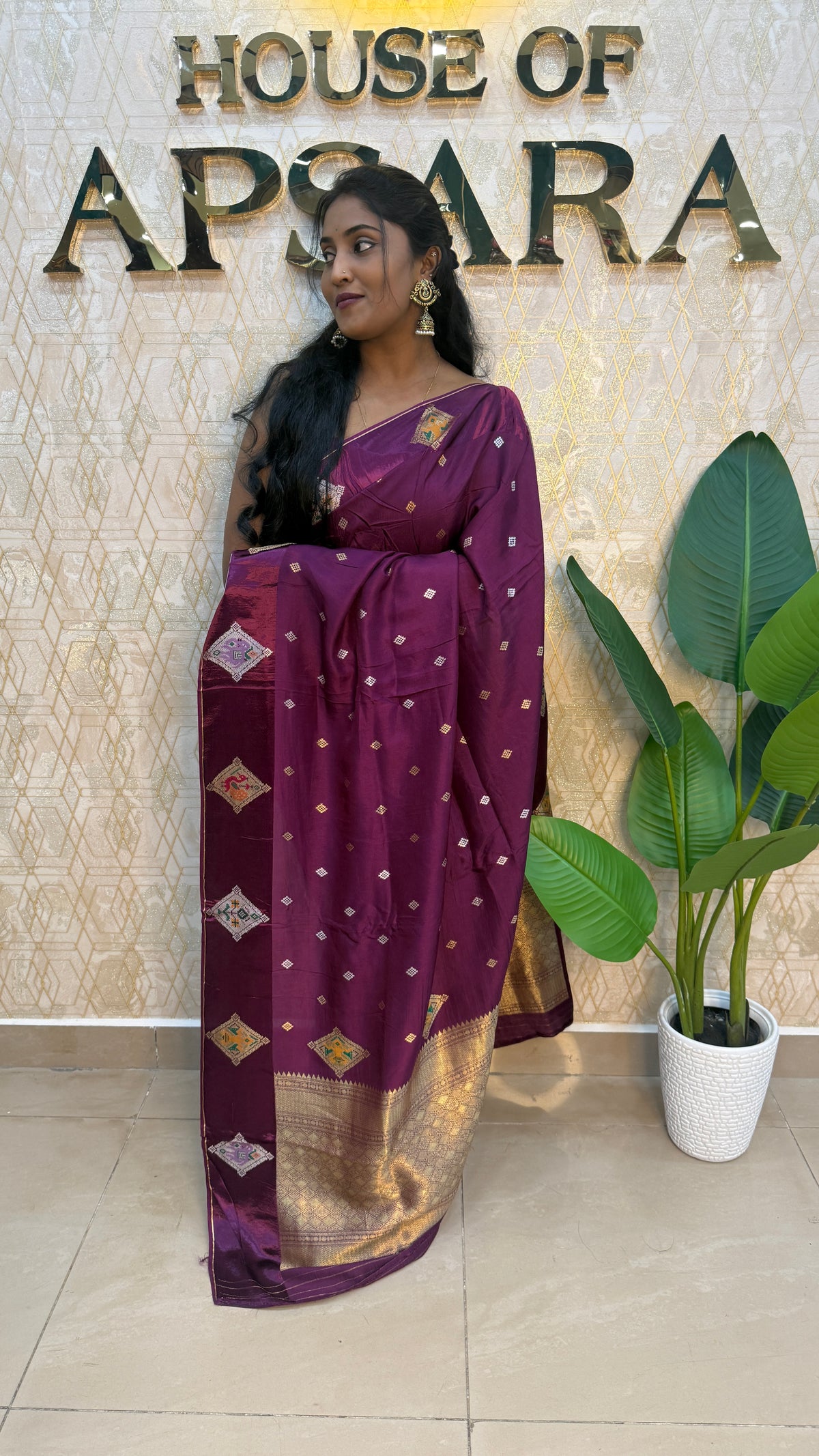 Purple Soft Crepe Saree 91