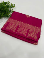 Rani Pink Pure Tussar Designer saree 02