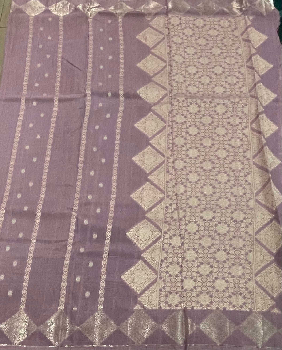 Onion Pink Tussur Saree 36