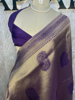 Gold n Purple Soft Tissue Saree 11