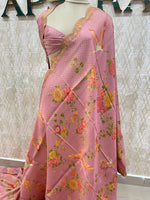 Baby pink Dola Crepe Silk Saree 25