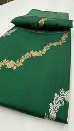 Bottel Green Pure Row Mango saree 02