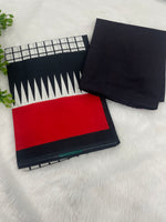 Black n Red Pure Cotton Handblom Saree