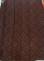 Orange n Brown Checks Cotton Silk Saree 13