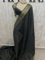 Black Tissue Checks Saree 54