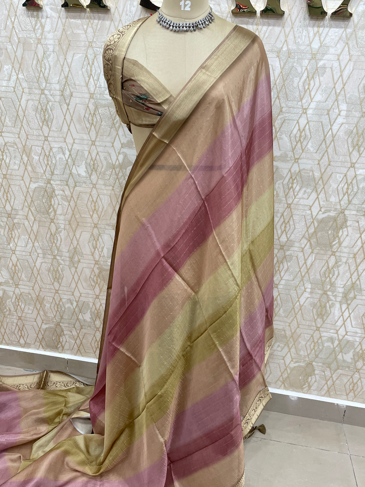 Brown Bombay Crepe Silk Saree 47