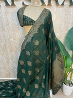 Green Banarasi Tussur Saree 102