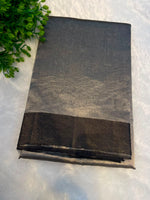 Silver n Black Pure Tissue Organza Saree 11