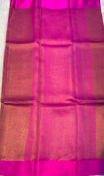 Gold n Pink Pure Tissue Organza Saree 11
