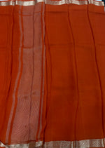 Orange Semi Crepe Saree 34