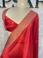Red Tussur Self Saree 36