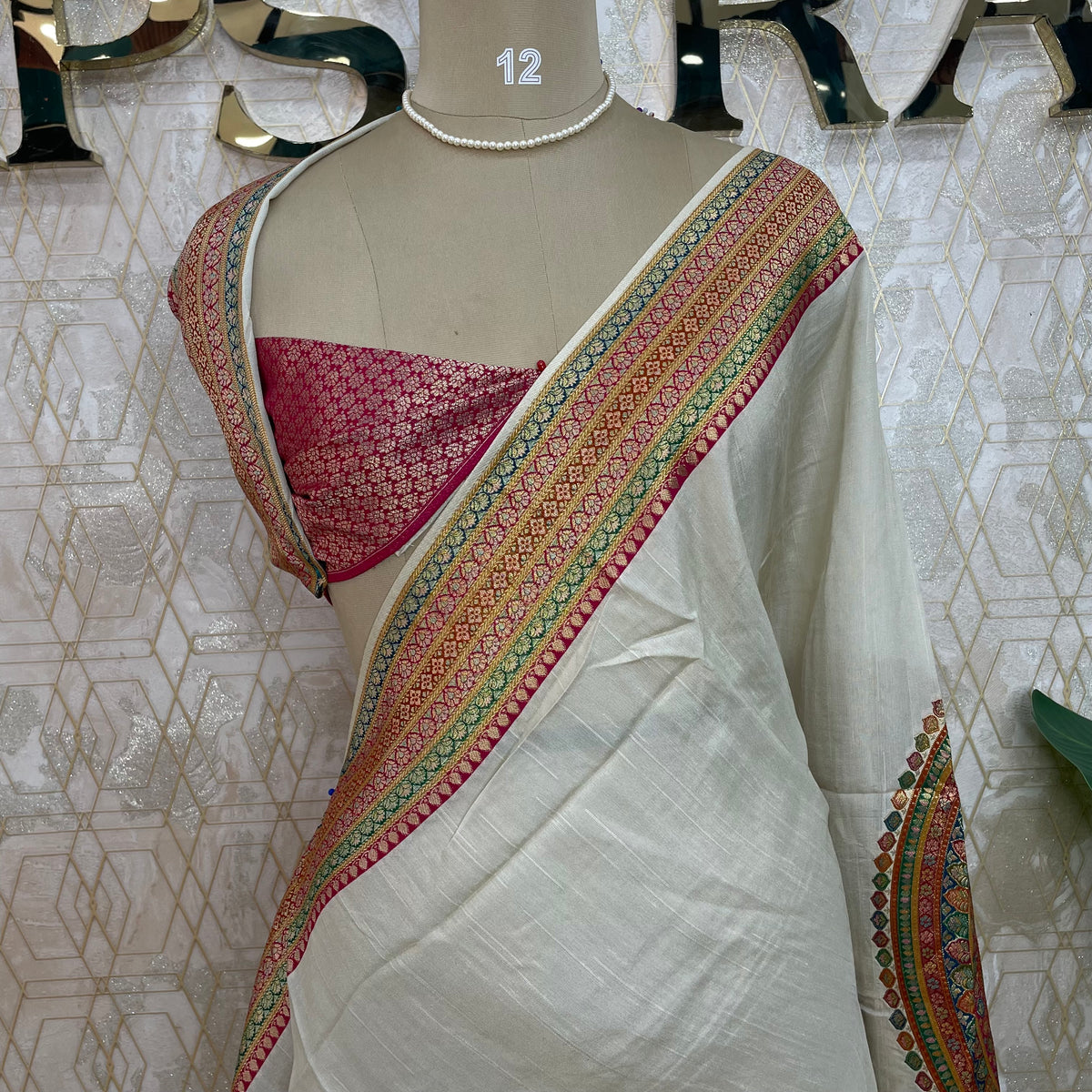 Gold Tussar pashmina saree 319