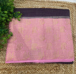 Purple n Pink Checks Cotton Silk Saree 13