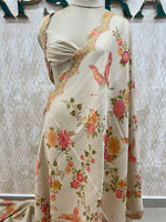 Cream Dola Crepe Silk Saree 25
