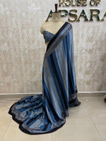 Blue Pure Modal Silk Ajrak Print Saree 05