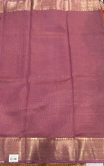 Orange n Pink Checks Cotton Silk Saree 13