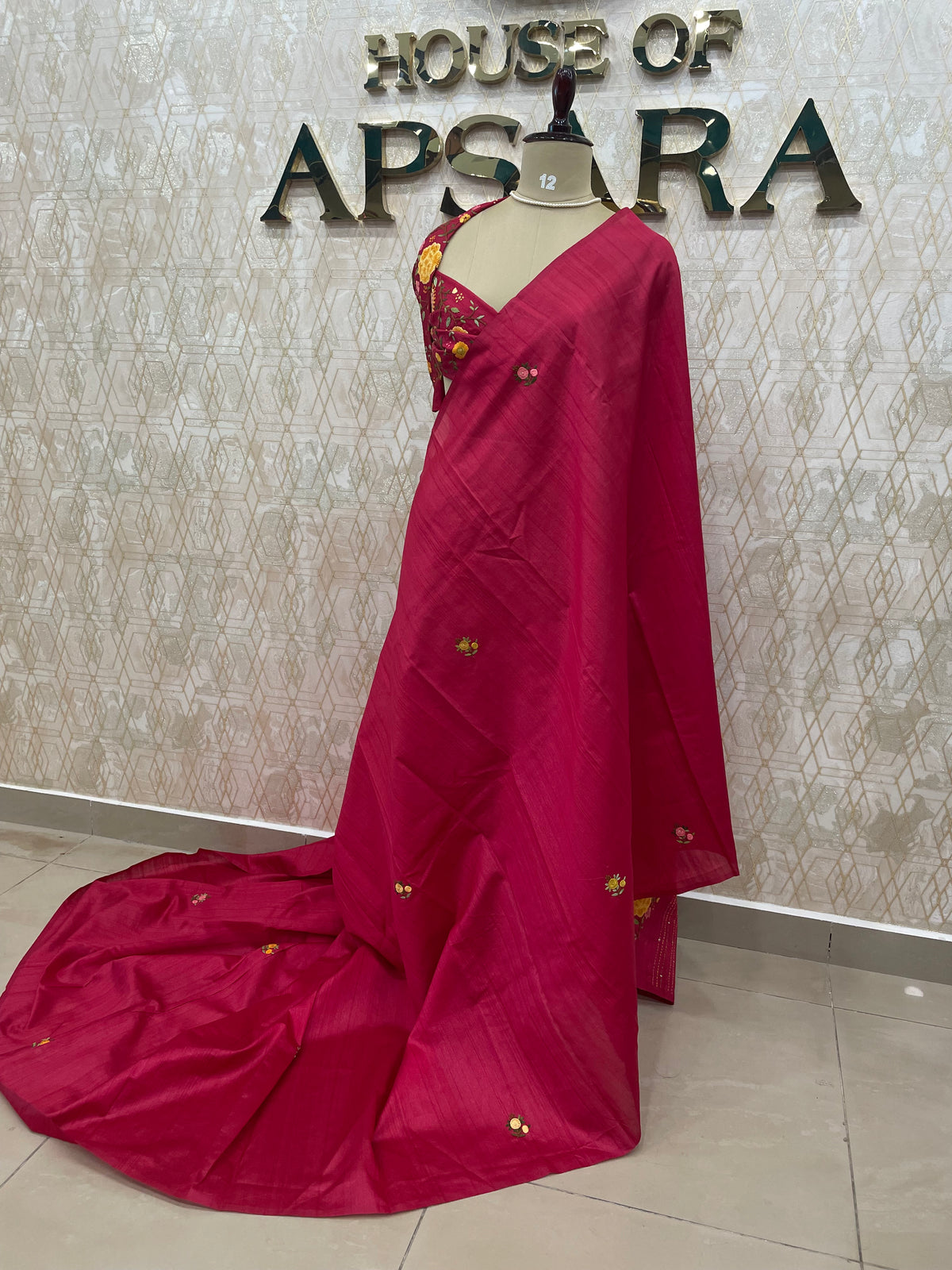 Rani Pink Knot Work Matka Tussar Saree 28
