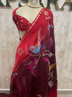 Maroon Paper Silk Saree