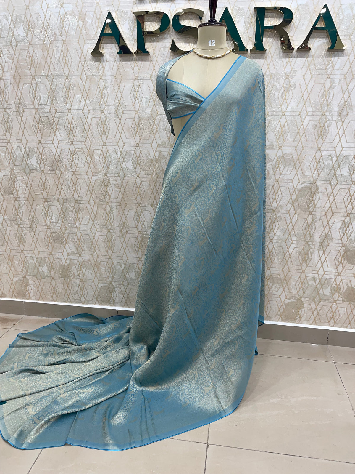 Blue Soft Tussur Brocade Saree 41