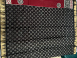 Maroon n Black Pure Mangalgiri Cotton Silk Saree 13