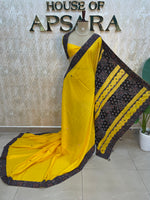 Yellow Patchwork saree 317