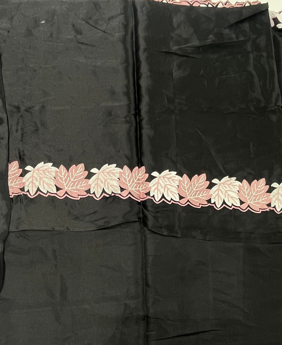 Black Soft Tussur Embroidery Saree 21