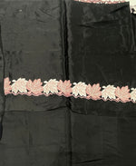 Black Soft Tussur Embroidery Saree 21