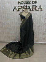 Black Tissue Checks Saree 54