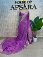 Lilac Banarasi Chinnon Crepe Saree 201