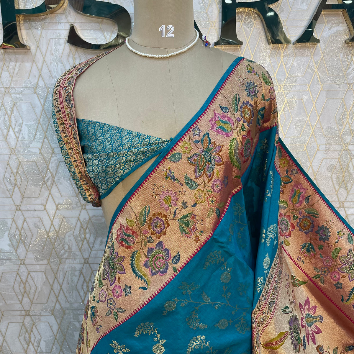 Blue Banarasi Chiniya Silk Saree 320