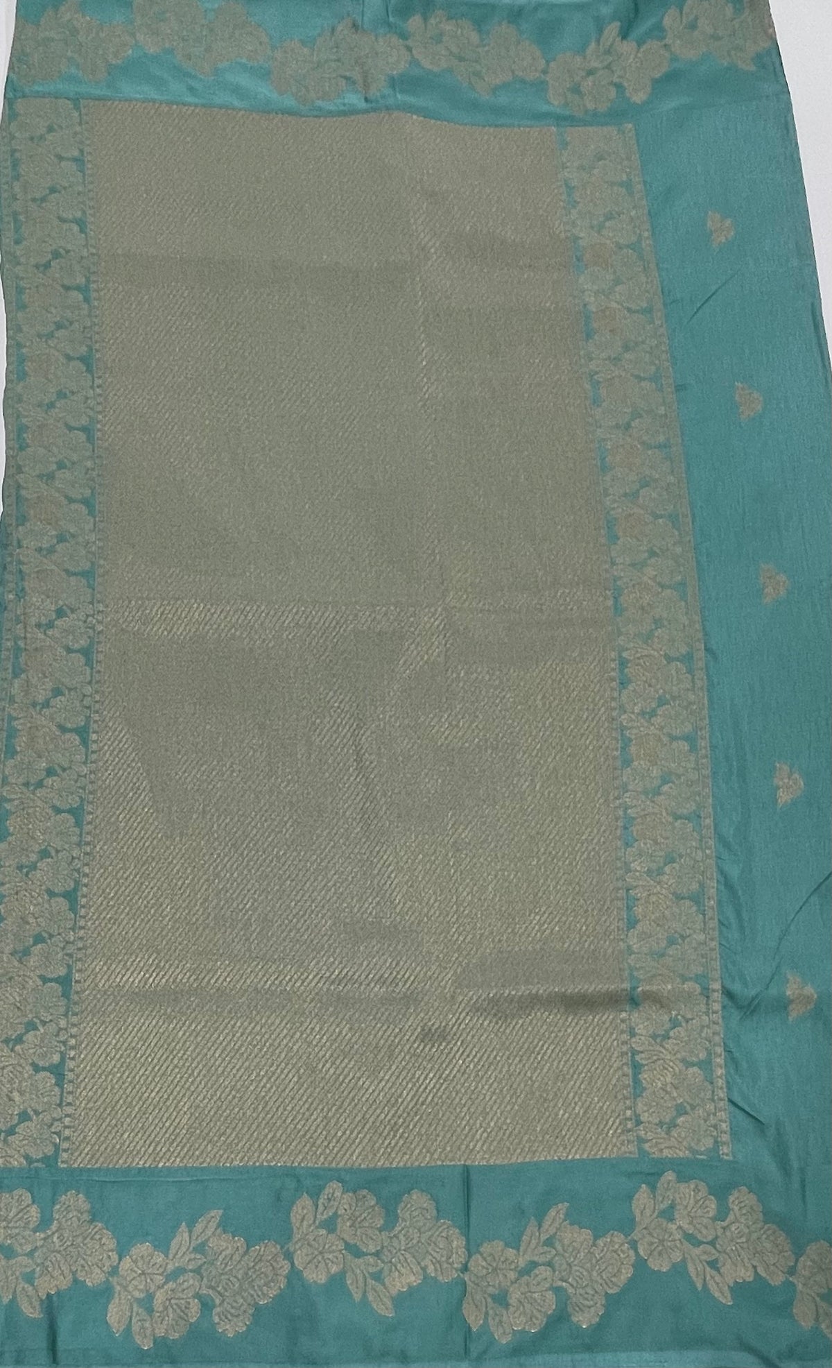 Sky Blue Banarasi Raw Silk Saree 32