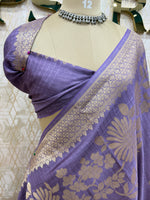 Lavender Banarasi Raw Silk Saree 32