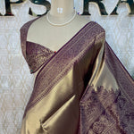 Maroon n Gold Tissue Designer Saree 314