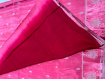 Pink n Red Matka Silk with Satin Border Saree 14