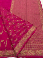 Pink Pure Banarasi Crepe Saree 03