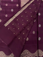 Wine Satin Mashru Kota Check’s Fusion Saree 31
