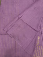 Lavender Tussur Crepe Zari Work Saree 21