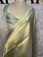 Gold n Grey Soft Tissue Saree 11