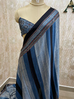 Blue Pure Modal Silk Ajrak Print Saree 05
