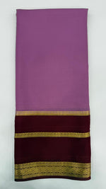 Onion Pink Pure Mysore Silk Crepe Saree 01