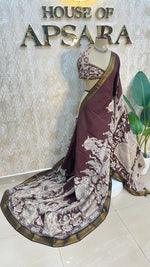 Maroon Pen Kalamkari Saree 104