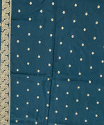 Peach Blue Banarasi Raw Silk Saree 32