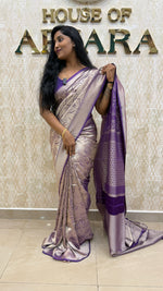Purple Banarasi Soft Tissue Saree 30