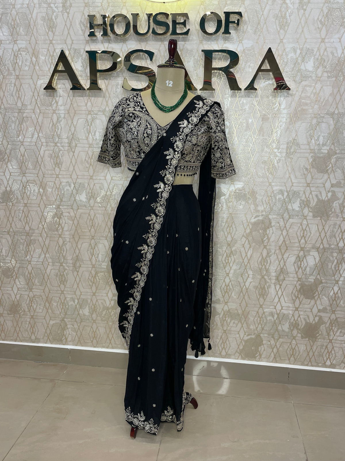 Black Handwork Stitched Blouse Read To Ware Saree 55