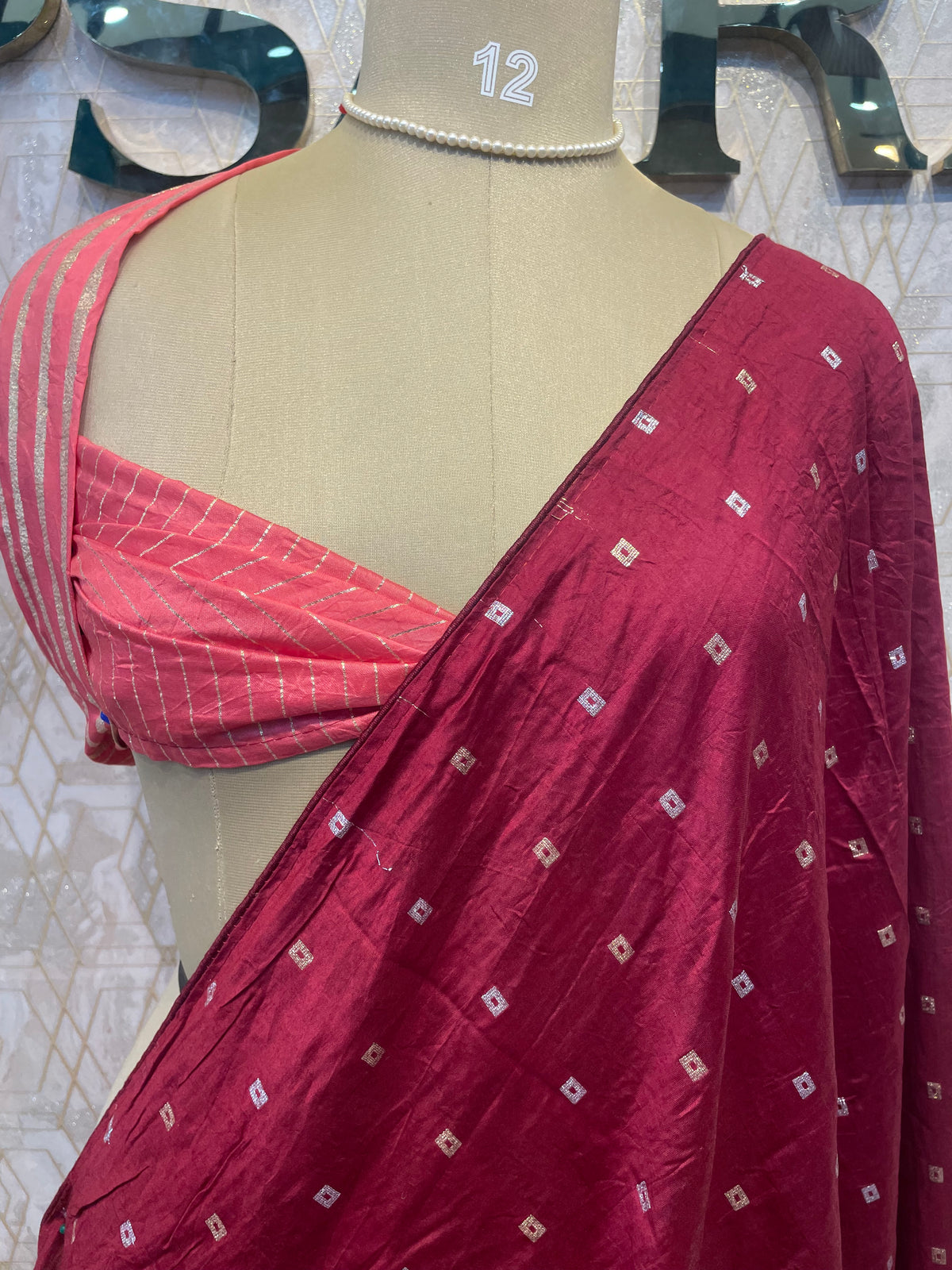 Maroon Semi Silk Saree 42