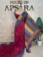 Maroon Patchwork saree 317