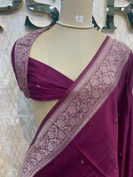 Wine Banarasi Chinnon Crepe Saree 201